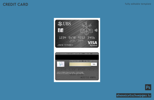 Beispielvorschau der Visa Signature Card der UBS Bank Monaco